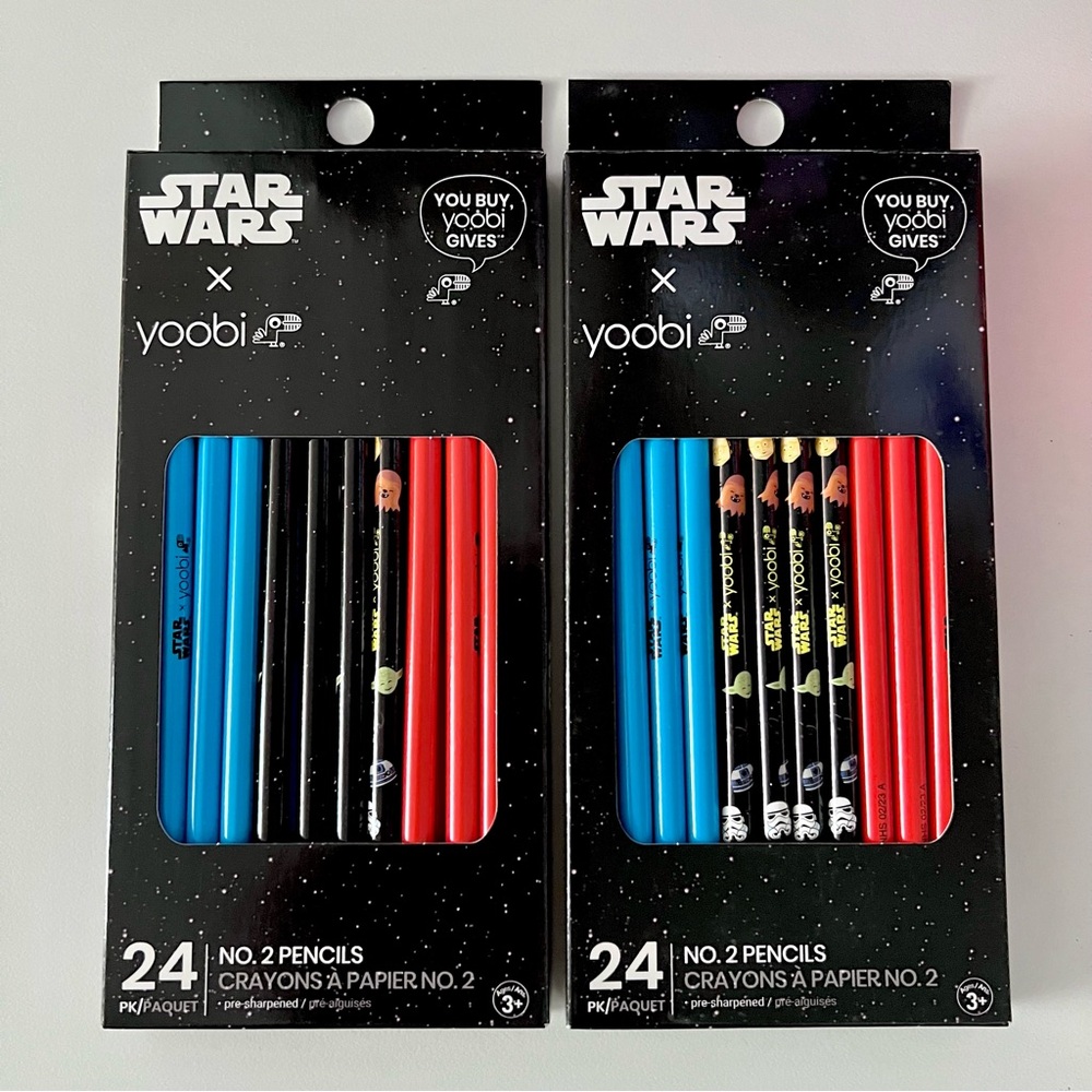 NIB Star Wars x yoobi No. 2 Pencils- 2 packs (48 pencils total)